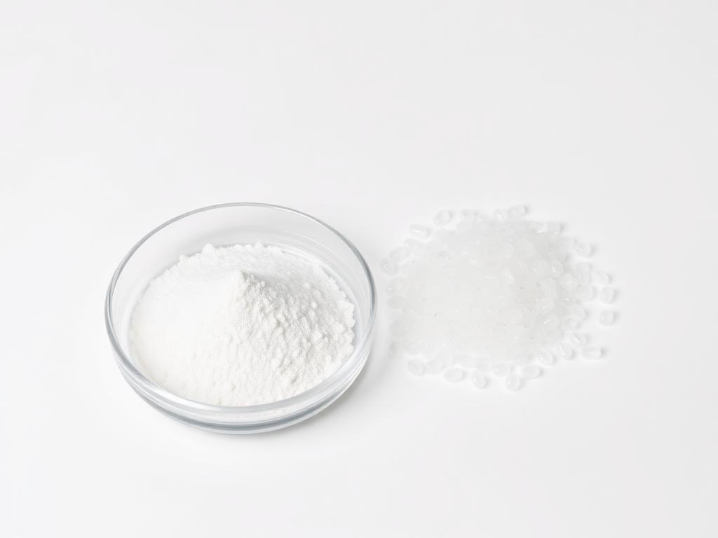 Studio category illustration for Functional Additives — fine additive powder beside polymer granules