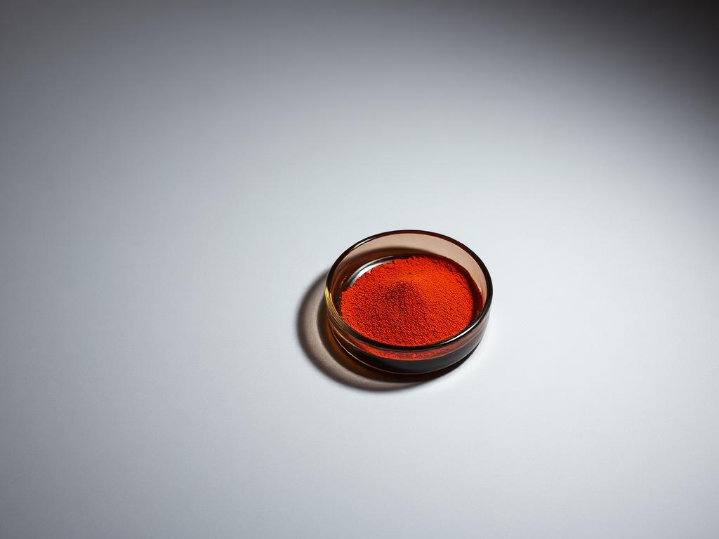 Adenosylcobalamin shown as a neutral studio product photograph of the bulk material