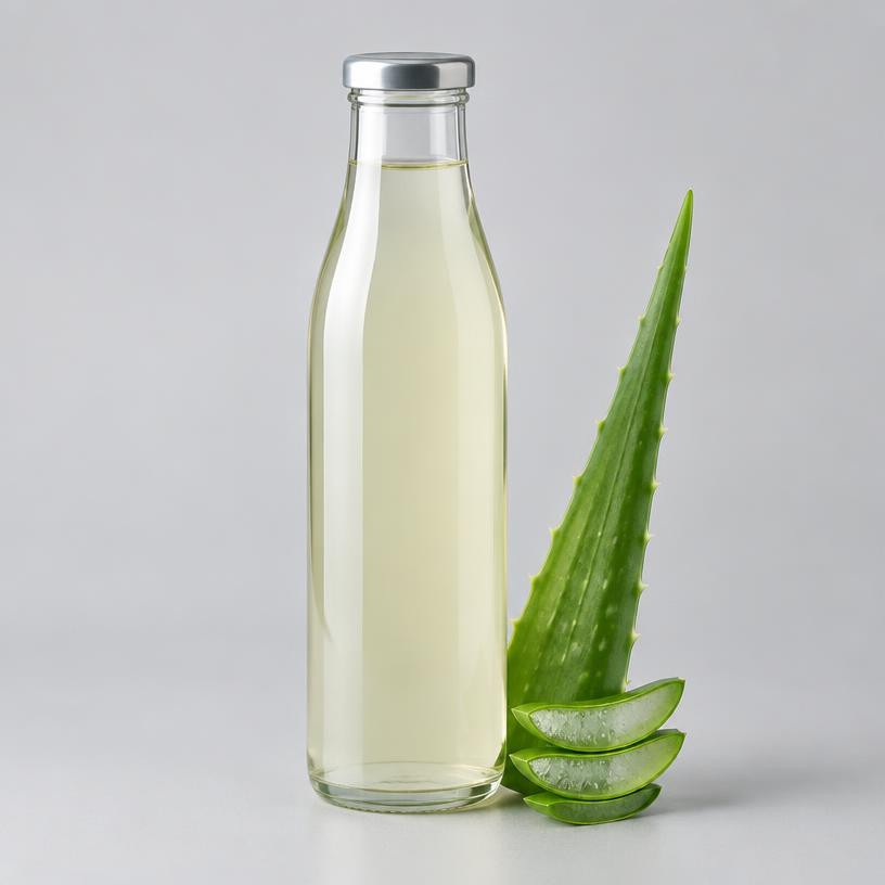 Aloe Vera Juice Extract — Cosmetic Grade — studio photograph of liquid juice or concentrate, presented as a B2B sourcing category illustration