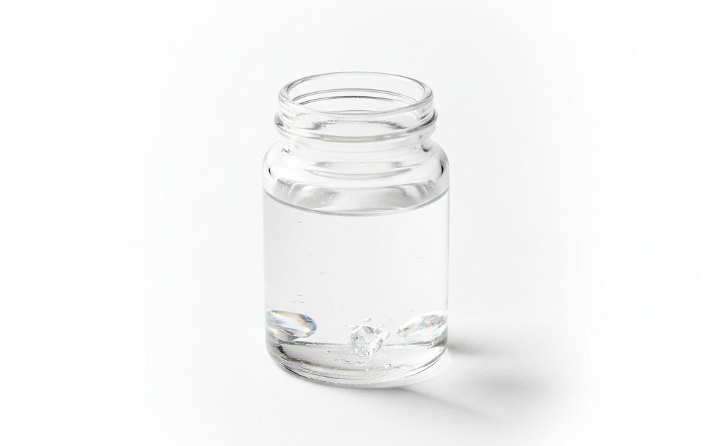 Grade confirmed at quotation — clear, colorless liquid or low-melting crystalline solid with a mild amine odor, typically traded in liquid solution form, studio product photograph