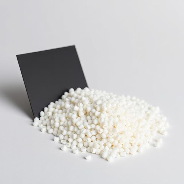 Anti-scratch additive masterbatch pellets shown as a neutral studio product photograph