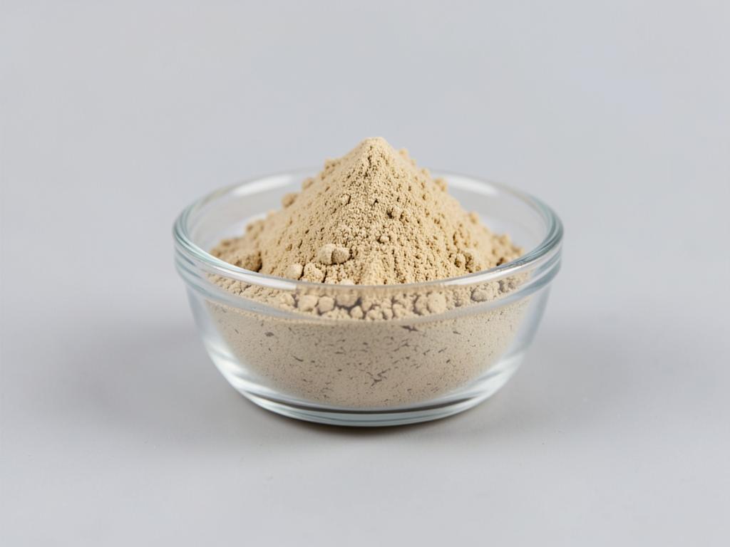 Ashwagandha Extract shown as a fine concentrated extract powder in a shallow dish in a neutral studio photograph