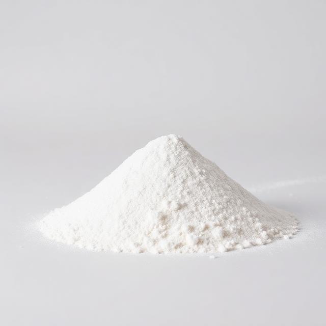 Aluminium trihydrate flame-retardant filler powder shown as a neutral studio product photograph