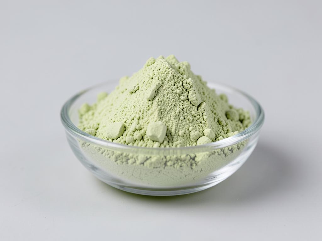 Avocado Powder shown as a fine dried fruit or vegetable powder in a shallow dish in a neutral studio photograph
