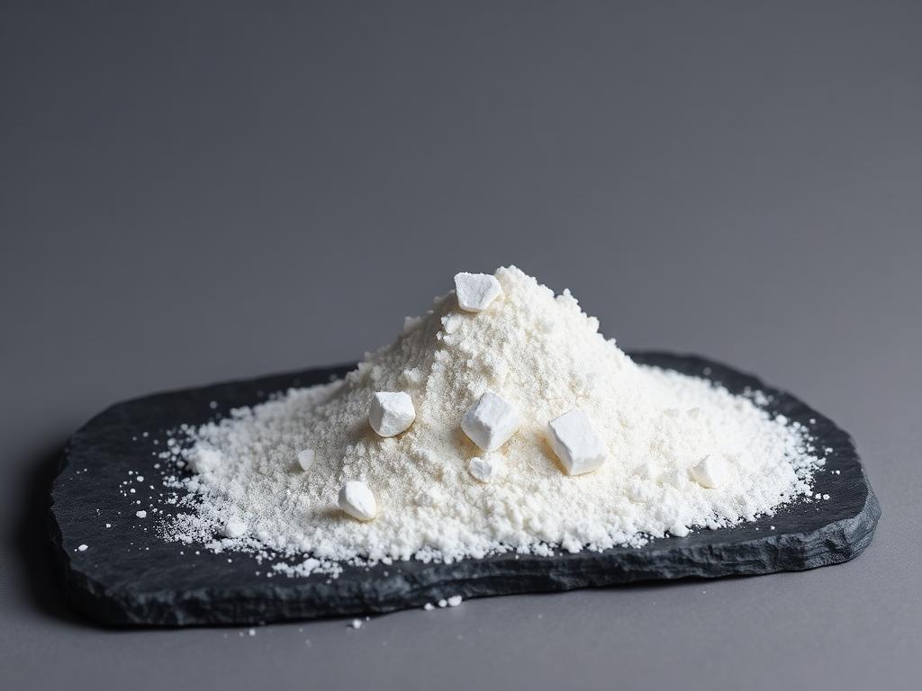 Azelaic Acid — studio photograph of the white crystalline powder as supplied in bulk