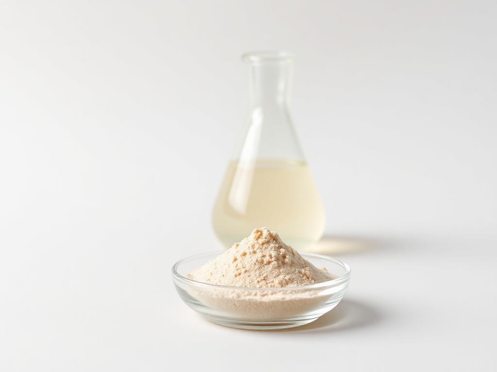 Bacillus subtilis shown as a neutral studio product photograph of the bulk material