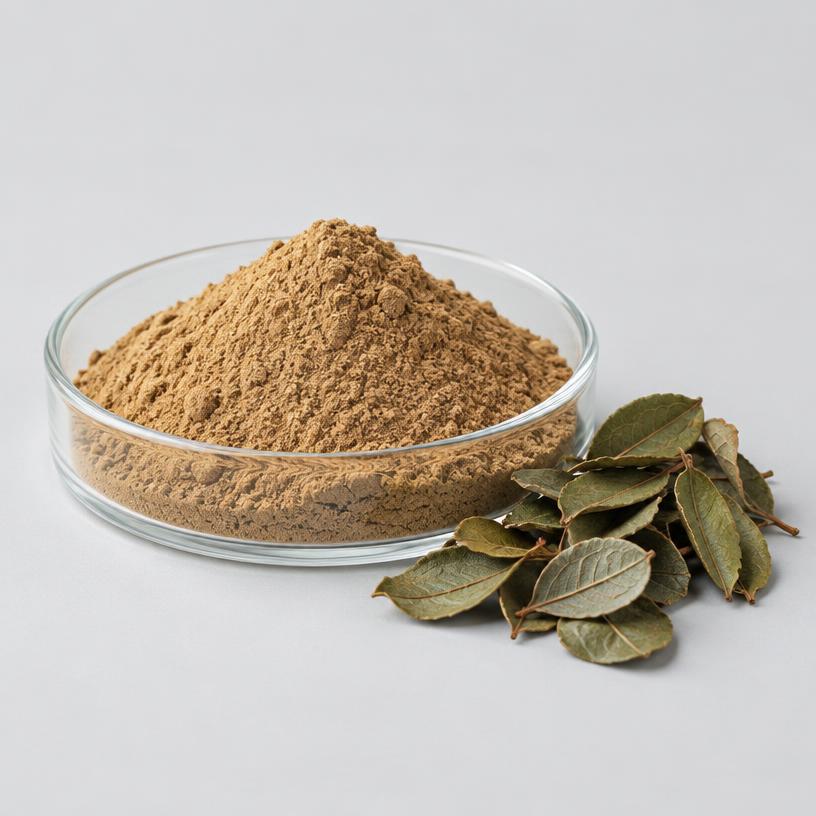 Bearberry Extract — Supplement Grade — studio photograph of fine extract powder, presented as a B2B sourcing category illustration