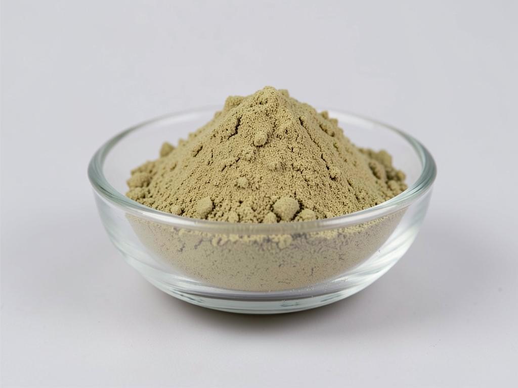 Bitter Melon Extract shown as a fine concentrated extract powder in a shallow dish in a neutral studio photograph