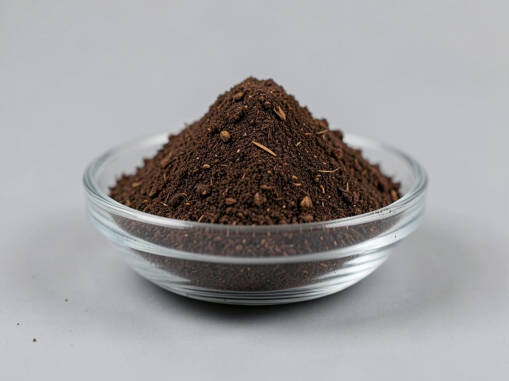 Black Cohosh Root Powder shown as a dried milled botanical powder in a shallow dish in a neutral studio photograph