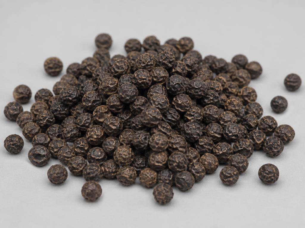 Black Pepper shown as a neutral studio product photograph of the bulk material