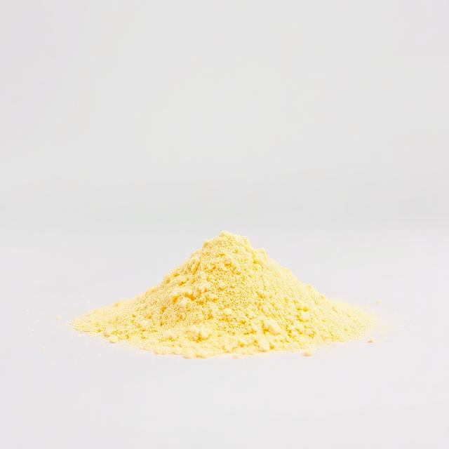 Azodicarbonamide chemical blowing agent powder shown as a neutral studio product photograph