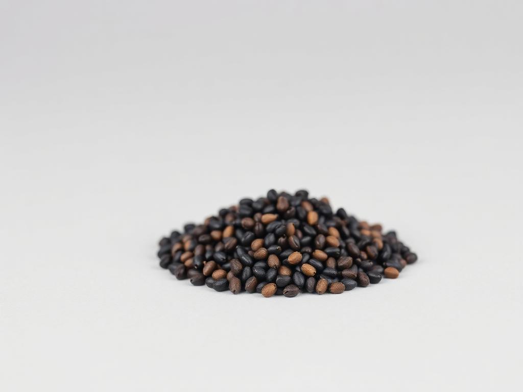 Canola seed for sowing shown as a neutral studio product photograph of certified planting seed in bulk
