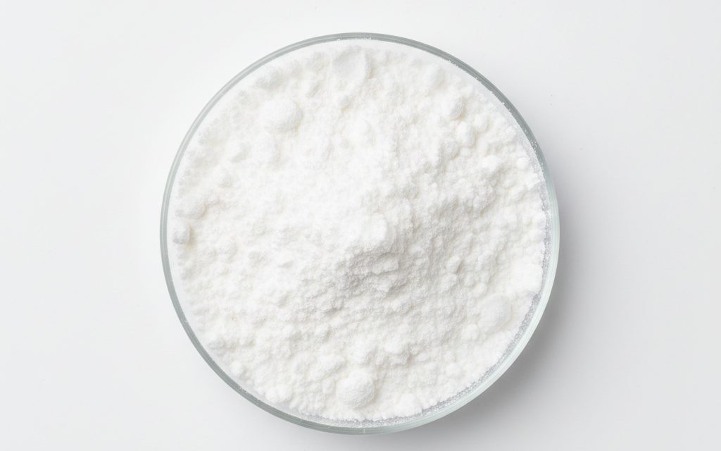 Grade confirmed at quotation — fine, white, voluminous acidic powder that appears as a light dust, designed to form clear gels when neutralized, studio product photograph