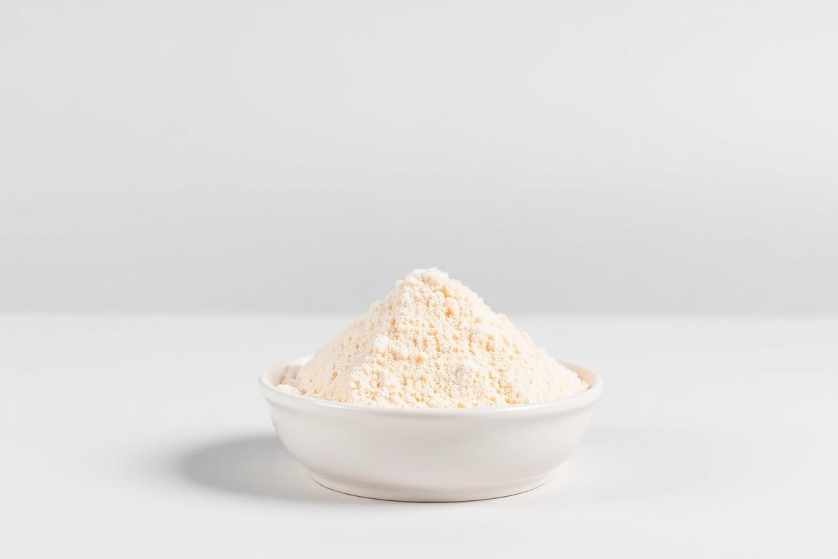 Light beige carrageenan powder in a plain dish — studio category illustration