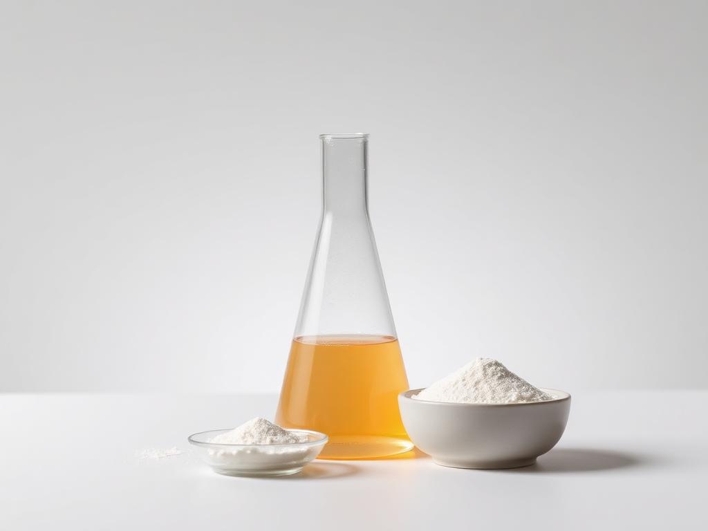 Catalase — studio photograph of the standardised powder or liquid as supplied in bulk