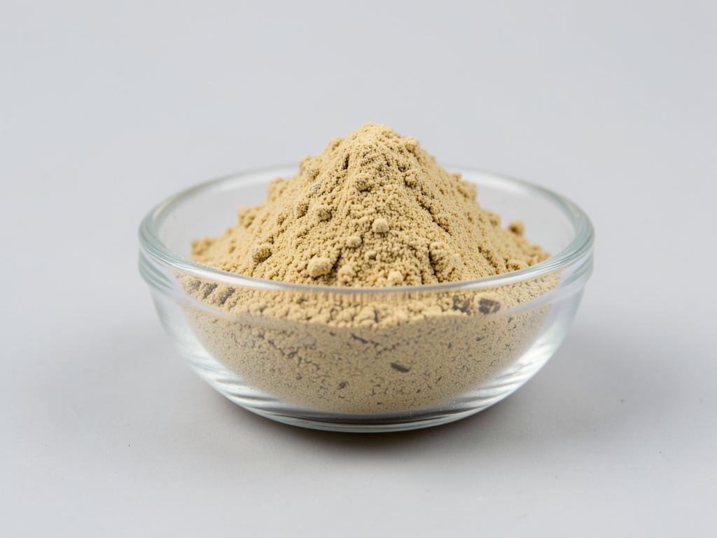 Chamomile Flower Extract shown as a fine concentrated extract powder in a shallow dish in a neutral studio photograph