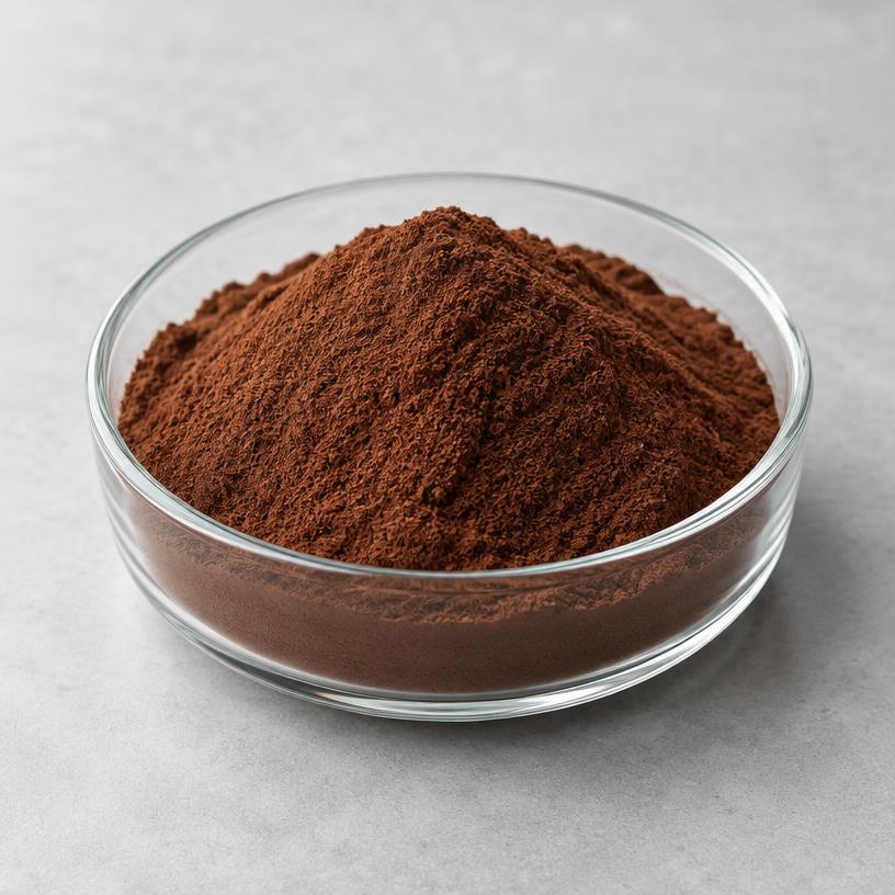 Chocolate Flavour — Food & Flavour Grade — studio photograph of liquid or spray-dried powder, presented as a B2B sourcing category illustration