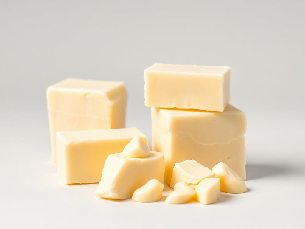 Cocoa Butter shown as a neutral studio product photograph of the bulk material