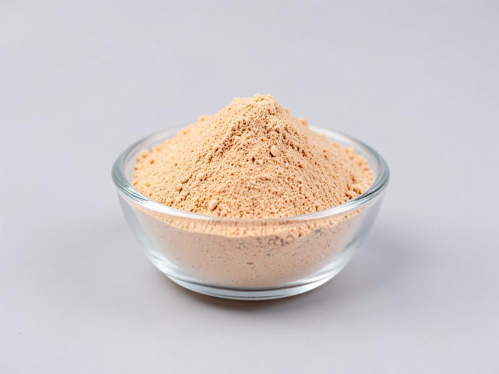 Cordyceps Mushroom Powder shown as a fine dried mushroom powder in a shallow dish in a neutral studio photograph
