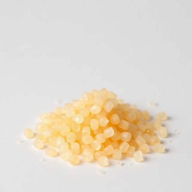 Maleic-anhydride-grafted coupling agent pellets shown as a neutral studio product photograph