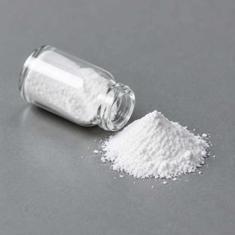 D-Biotin — Food & Nutraceutical Grade — studio photograph of white crystalline powder, presented as a B2B sourcing category illustration