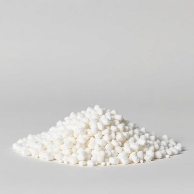 High-loading calcium oxide desiccant masterbatch pellets shown as a neutral studio product photograph