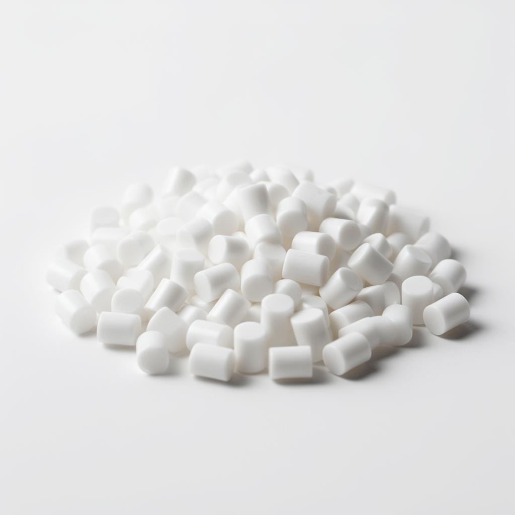 White Desiccant Masterbatch — CaO-based anti-moisture pellets in sealed industrial packaging