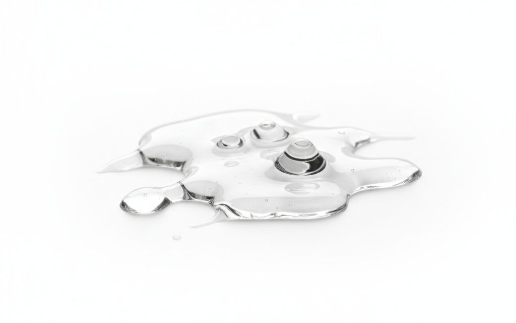 Grade confirmed at quotation — a clear, odorless, and colorless non-polar liquid ranging from water-thin to thick honey-like viscosity, studio product photograph