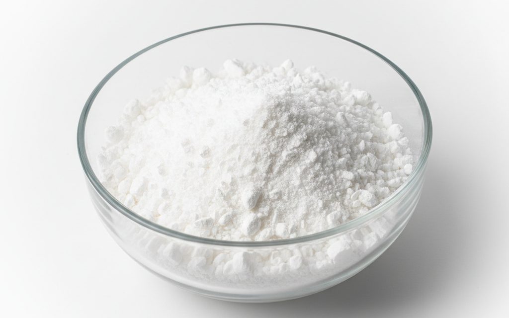 Grade confirmed at quotation — white, odorless crystalline powder or granules that are free-flowing and highly soluble in water for metal chelation, studio product photograph