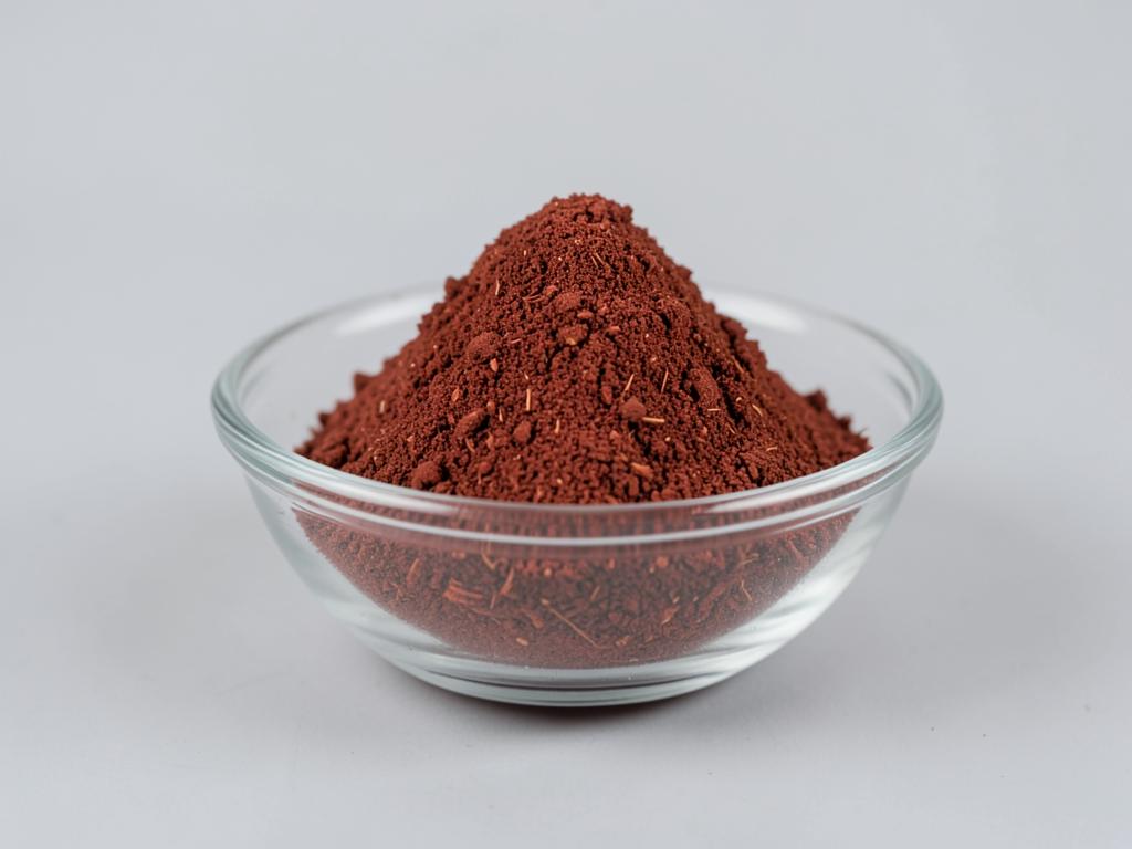 Dulse Seaweed Powder shown as a dried milled botanical powder in a shallow dish in a neutral studio photograph
