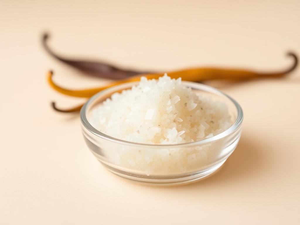 Ethyl Vanillin — studio photograph of the white to pale yellow crystalline powder as supplied in bulk
