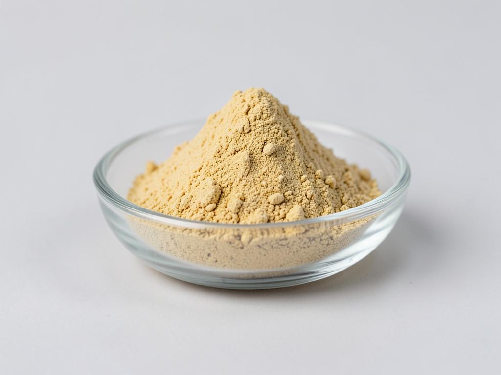 Fadogia Agrestis Extract shown as a fine concentrated extract powder in a shallow dish in a neutral studio photograph