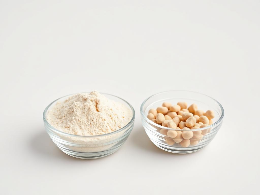 Studio category illustration for Feed Grade Anti-Caking Agents — mineral powder and feed premix pellets
