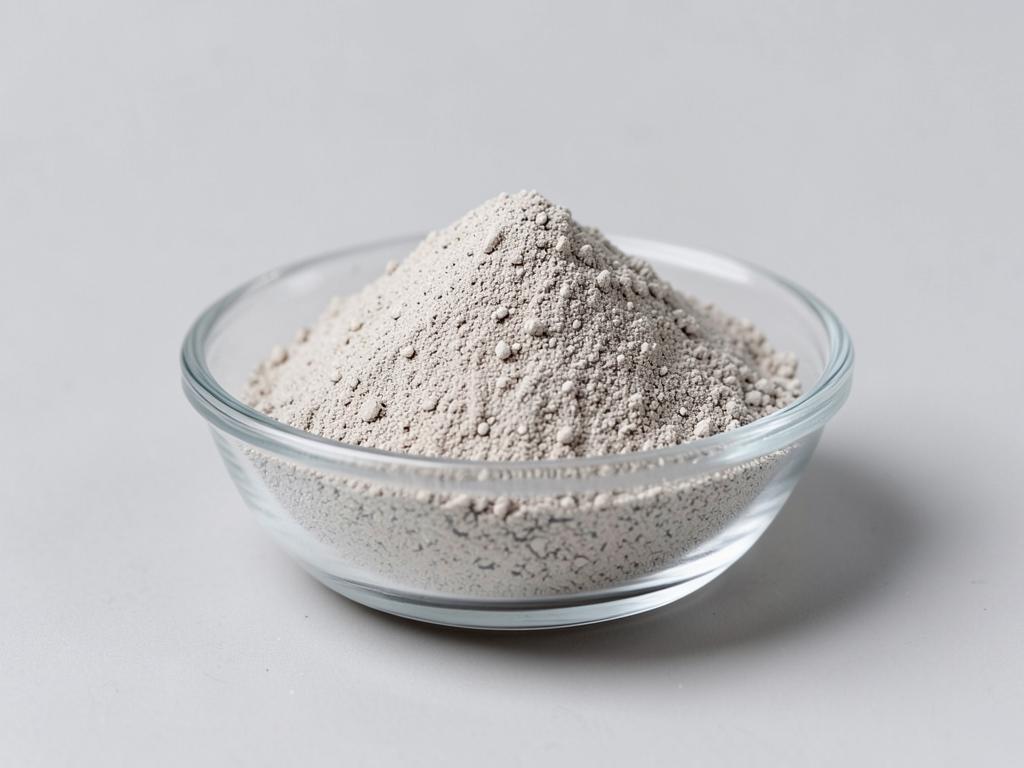 Ferrous Bisglycinate shown as a fine free-flowing mineral powder in a shallow dish in a neutral studio photograph