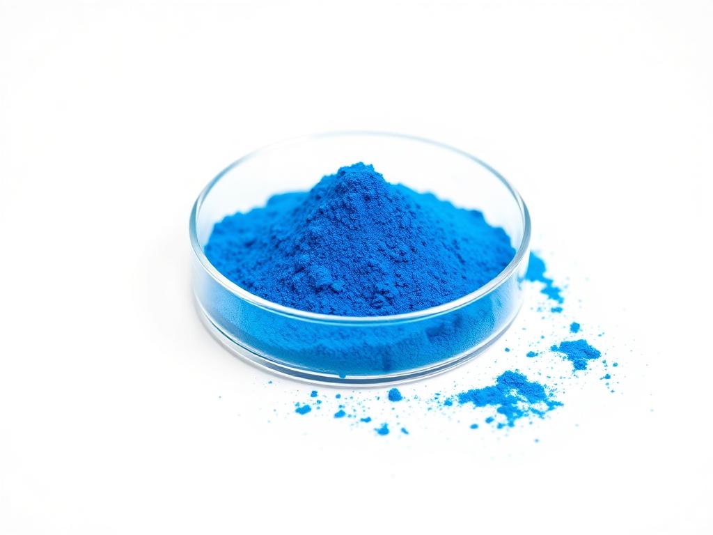 Gardenia Blue — studio photograph of the blue powder as supplied in bulk