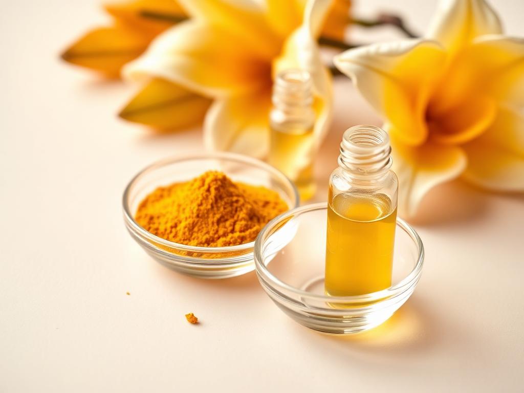 Gardenia Yellow — studio photograph of the yellow to orange powder or liquid concentrate as supplied in bulk