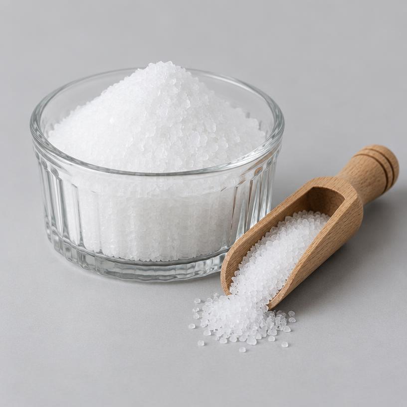 Glycine (Food Grade) — Food & Nutraceutical Grade — studio photograph of white crystalline powder, presented as a B2B sourcing category illustration