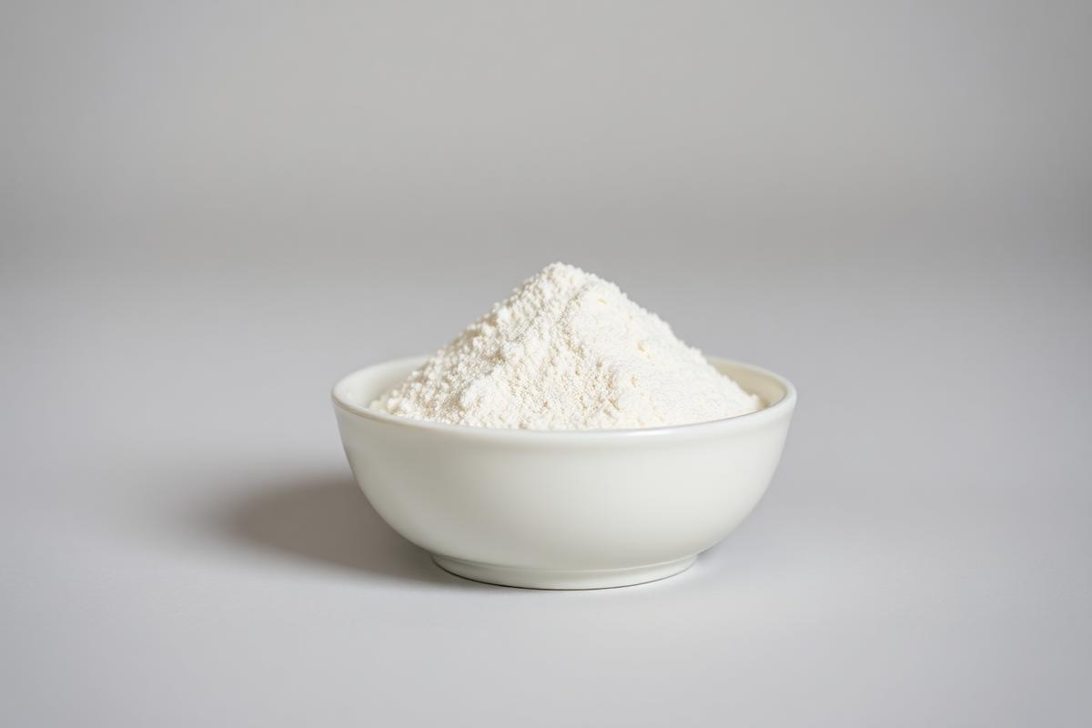 Off-white guar gum powder in a plain bowl — studio category illustration