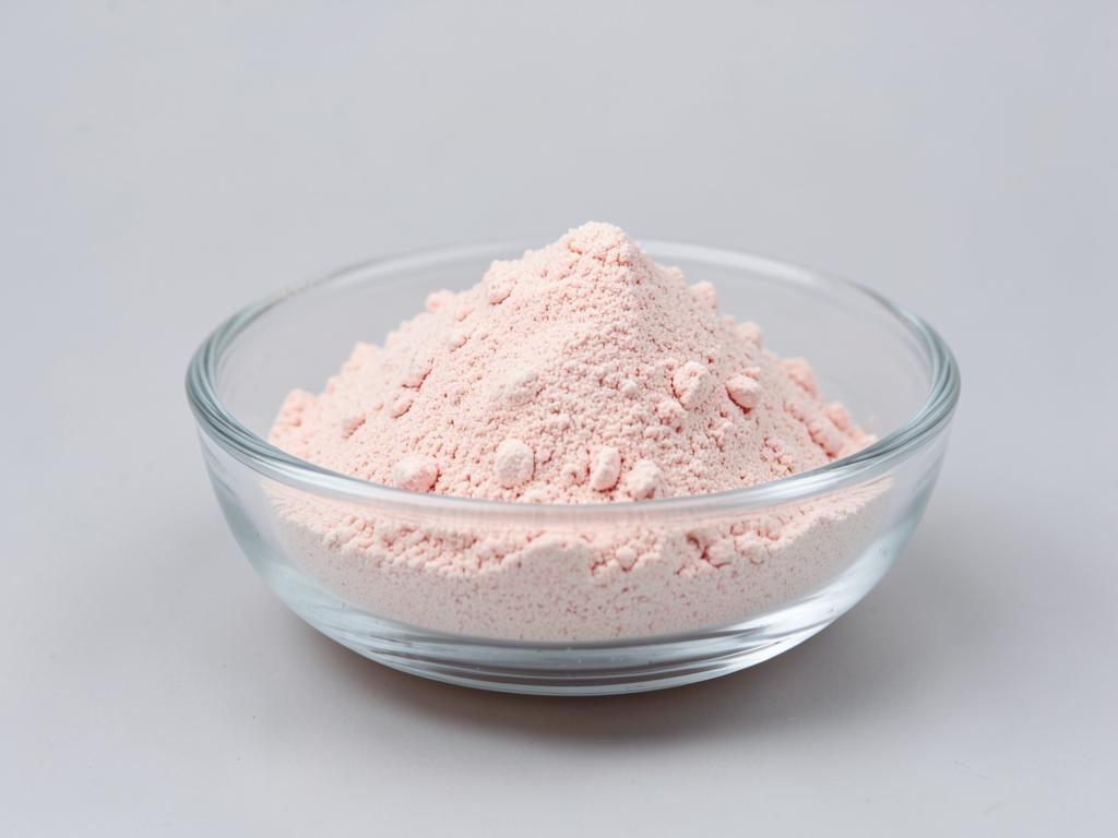 Guava Juice Powder shown as a spray-dried juice powder in a shallow dish in a neutral studio photograph