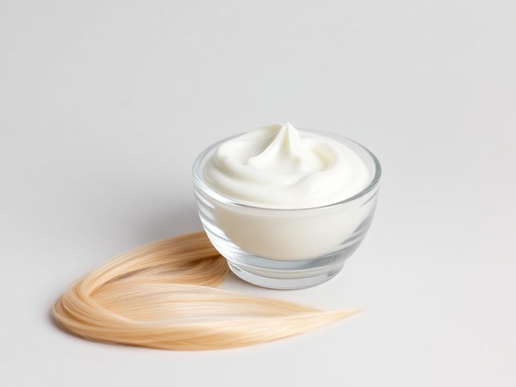 Studio category illustration for Hair Conditioning Ingredients — conditioning cream and smooth hair strand