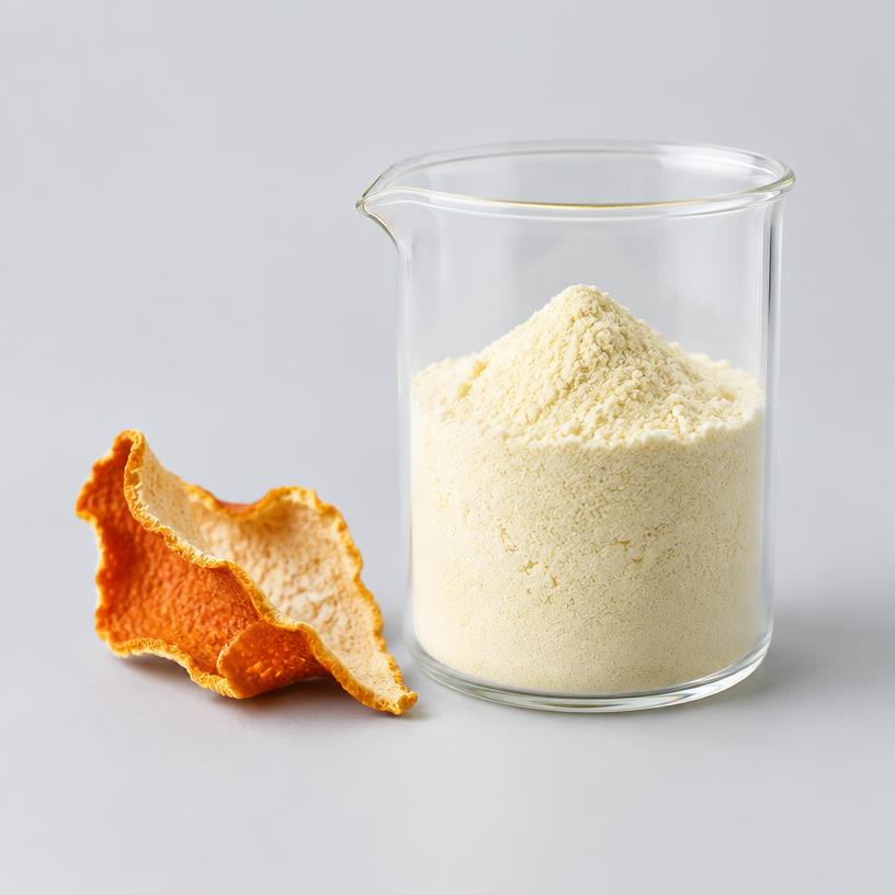 Hesperidin — Supplement Grade — studio photograph of fine extract powder, presented as a B2B sourcing category illustration
