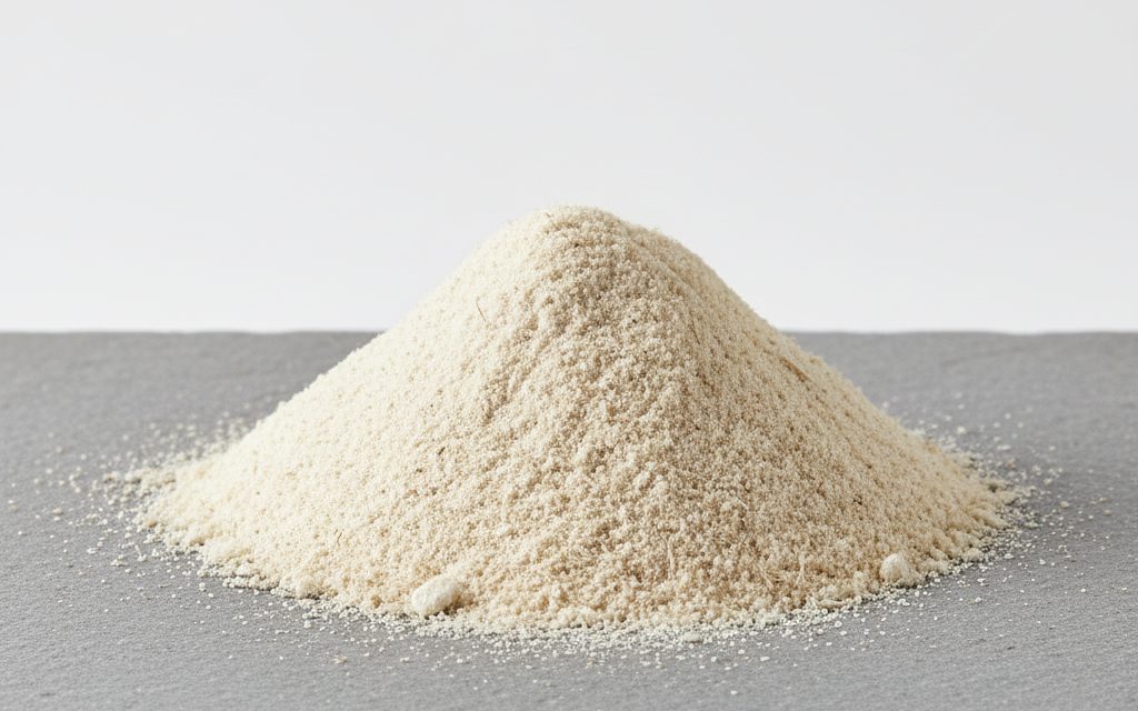 Grade confirmed at quotation — off-white to beige fibrous or granular powder, odorless and tasteless, exhibiting a dry, non-clumping texture in its raw form, studio product photograph