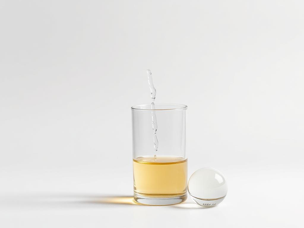 Studio category illustration for Humectants & Emollients — clear humectant liquid and light emollient oil