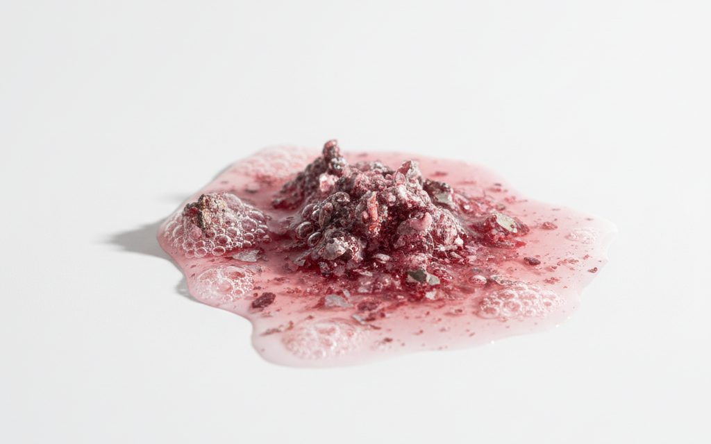 Grade confirmed at quotation — acidic aqueous solution ranging from clear to reddish-pink, appearing as a mobile liquid that reacts vigorously with mineral scales and oxidation, studio product photograph