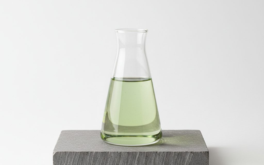 Grade confirmed at quotation — clear, light green to amber liquid with a mild, pungent odor; typically presented as a thin, water-miscible solution, studio product photograph
