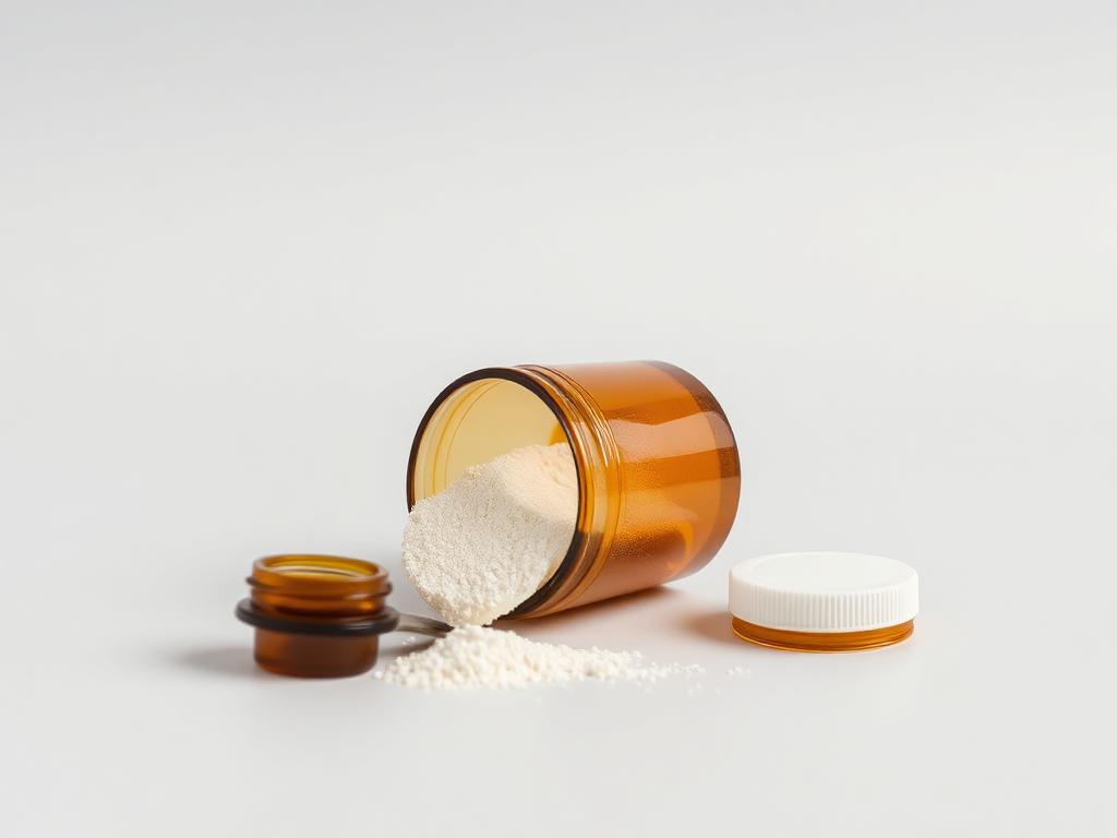 L-5-MTHF Calcium shown as a neutral studio product photograph of the bulk material