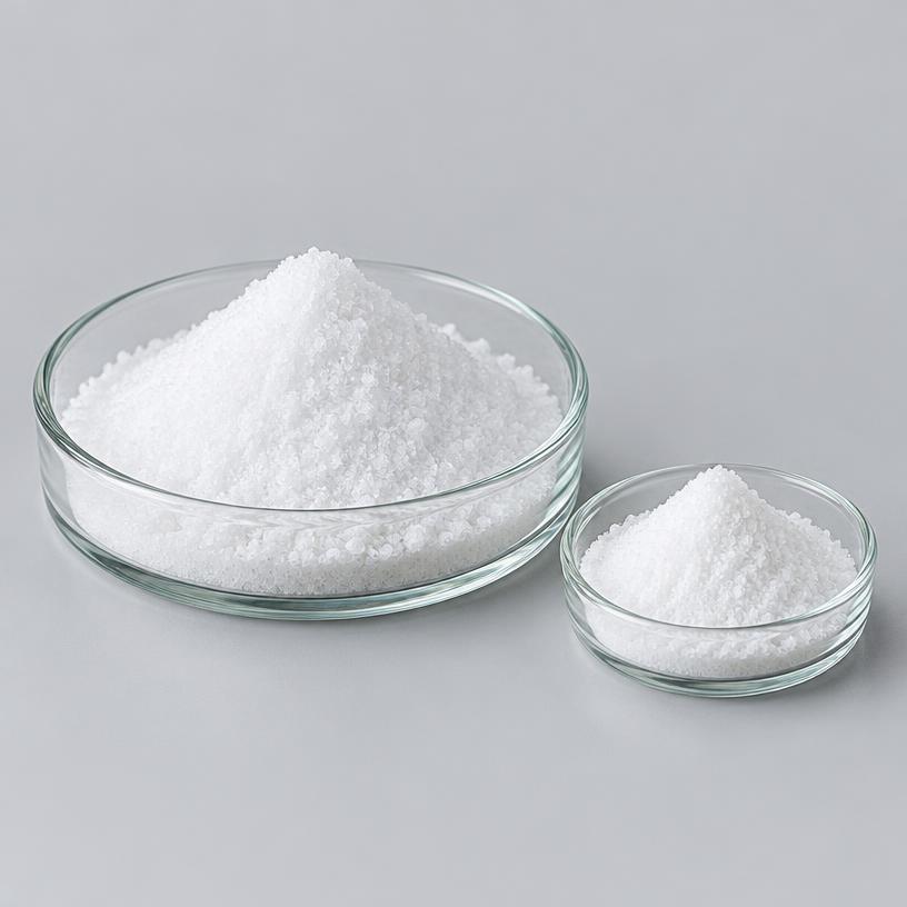 L-Aspartic Acid — Supplement Grade — studio photograph of white crystalline powder, presented as a B2B sourcing category illustration