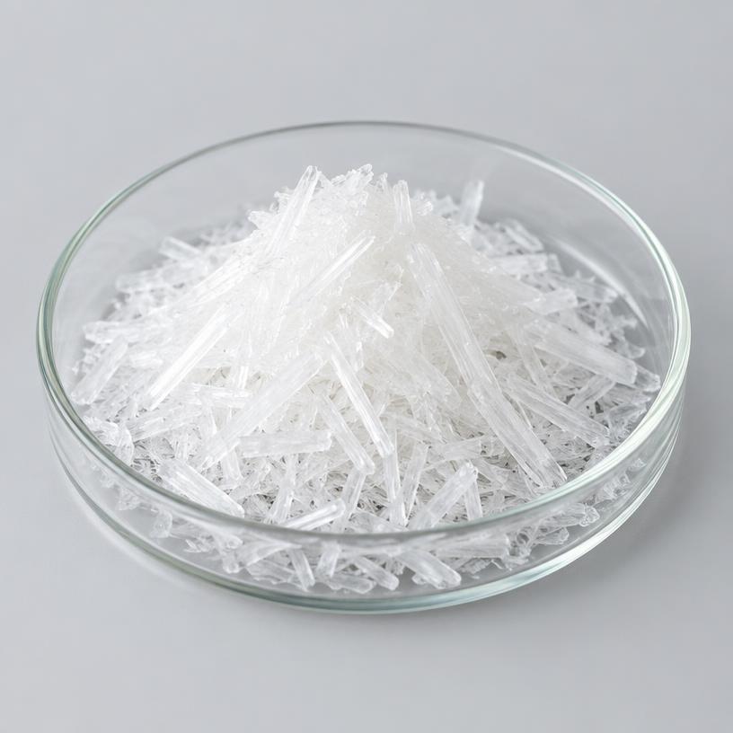 L-Cysteine Hydrochloride Monohydrate — Supplement Grade — studio photograph of white crystalline powder, presented as a B2B sourcing category illustration