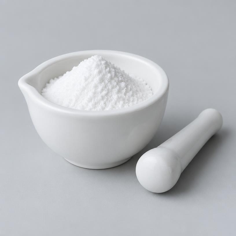 L-Isoleucine (Food Grade) — Food & Nutraceutical Grade — studio photograph of white crystalline powder, presented as a B2B sourcing category illustration