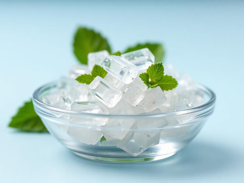 L-Menthol Crystals — studio photograph of the colourless crystalline solid as supplied in bulk